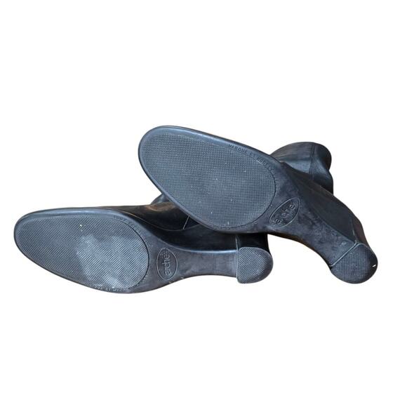 Arche woman’s black leather boots US 9 mid heel wedge - Picture 9 of 10